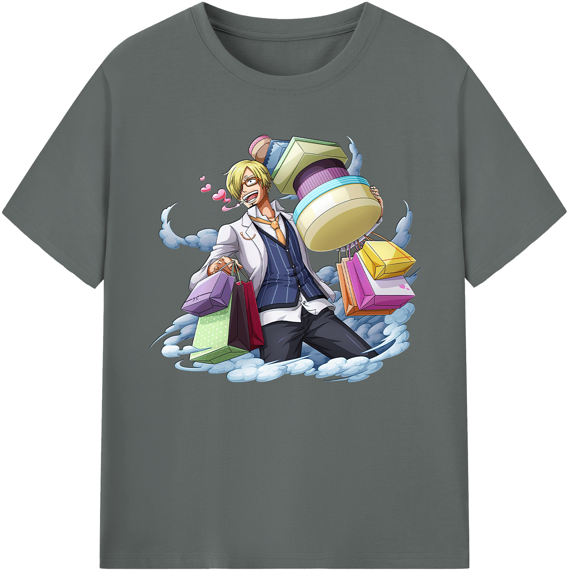 （画像用） ワンピース サンジ ONE PIECE Sanji 綿100％ メンズ半袖Tシャツ｜肌触りやわらか＆通気性